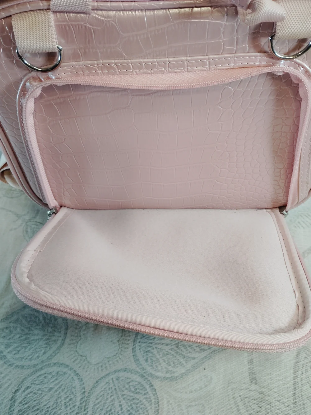 Casecrown Pink Croc Embossed Laptop/Crossbody Shoulder Bag